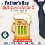 Dad Gift Card Holder SVG | Father's Day Laser Cut File | Digital Download - Image 3