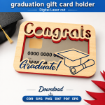 Graduation Money Holder SVG | Laser Cut Graduation Gift Card Holder | Digital Download - Image 3