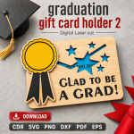 Graduation Money Holder SVG | Laser Cut Graduation Gift Card Holder | Digital Download - Image 3