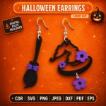Halloween Earrings SVG | Spooky Laser Cut Earring Files | Digital Download - Image 2