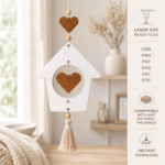 Bird Hanging Decor SVG Bundle, Laser Cut Ornament Files, DIY Wooden Wall Hanging, Instant Download - Image 3