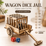Dice Jail SVG Laser Cut, DnD Dice Prison File, Funny Dice Holder, Board Game Dice Storage, CNC Digital File, RPG Gamer Gift - Image 2