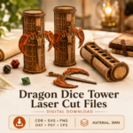 Dice Box SVG, Laser Cut Dice Storage Box, DnD Dice Holder, Tabletop RPG Dice Organizer, Digital Download Files - Image 2
