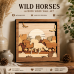 3D Layered Wood Wall Art Bundle – Multilayer Wooden Engraved Laser Cut Scene Set – Nature Inspired Home Decor Gift - Image 2