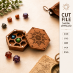 Dice Holder Laser Cut SVG, Dice Tray Template, DnD Dice Storage Box, Tabletop Game Accessory, CNC Glowforge Digital Files - Image 2