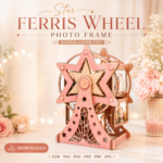 Ferris Wheel Picture Frame SVG Bundle, Laser Cut Photo Holder Template, DIY Family Keepsake - Image 2