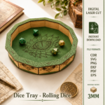 Dice Tray SVG, Rolling Dice Tray Laser Cut File, DND Dice Holder, Tabletop Game Dice Box, CNC Digital Download, DXF PDF EPS PNG - Image 2