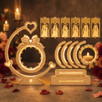 Valentine Lantern Bundle Pack 8 with Stand SVG | Laser Cut Lantern Files | Romantic Heart Light Box | Glowforge CNC Wood Craft | Valentine's Day Decor - Image 3