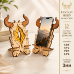 Dragon Phone Holder Laser Cut SVG, Fantasy Dragon Desk Stand, Wooden Phone Stand CNC File, Digital Download - Image 11