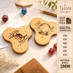 HP Tracker Laser Cut File, Health Point Counter SVG, DnD Game Accessory, Tabletop RPG Tracker, Digital Download DXF PDF EPS PNG - Image 2