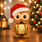 Christmas Animal Lantern Bundle SVG, 6 Cute Animal Lantern Laser Cut Files, Owl Panda Lion Fox Giraffe Buffalo, Glowforge LightBurn DXF EPS AI PNG - Image 3