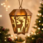 Christmas Lantern Bundle Pack 5 SVG Files | Laser Cut Wooden Lantern Templates | Xmas Decoration Lantern Designs | Glowforge LightBurn CNC Files | DXF EPS PNG Digital Download - Image 3