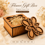 Laser Cut Gift Box Template, Wooden Storage Box SVG, DIY Gift Packaging Design Download - Image 3