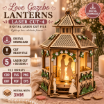 Gazebo Lantern SVG Bundle, Laser Cut Romantic Candle Lanterns, DIY Wedding Centerpiece Decor - Image 2