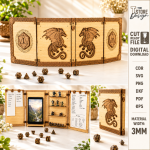 Game Master Screen Laser Cut SVG, DM Screen Digital File, DnD Dungeon Master Panel, Tabletop RPG Accessory, CNC DXF PDF - Image 2