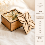 Flower Gift Boxes Laser Cut Bundle, Floral Box SVG, CNC Gift Box Template, Wedding Favor Box, DXF EPS PDF PNG Digital Files - Image 2