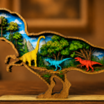 Layered T-Rex SVG Dinosaur Art, Plywood Laser Cut - Image 4