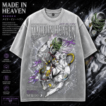 Made In Heaven JoJo Anime Vintage Washed T-Shirt | Stone Ocean Graphic Tee | Enrico Pucci Stand Shirt - Image 2