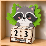 Animal Perpetual Block Calendar SVG Bundle, Wooden Desk Calendar Laser Cut File, Kids Nursery Decor, Glowforge Digital Download - Image 7