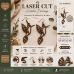 Wooden Bird Earrings SVG,Laser Cut File