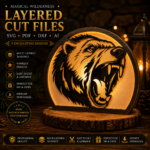 3D Bear Wood Lantern Bundle Pack 9 Cutting Laser File, Tealight Candle Holder Night Lamp Glowforge Set, 3D Silhouette Light Box Decor Xtool - Image 10
