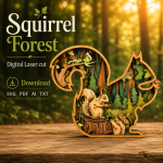 Squirrel SVG, 3D Layered Mandala, 7 Layer Laser Cut, Glowforge Laser Art