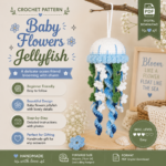 Flower Jellyfish Crochet Pattern PDF, Car Hanging Crochet Pattern, Floral Amigurumi Ornament, Nursery Decor Tutorial