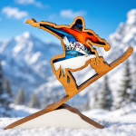 Snowboarder SVG 3D Layered Mountain Silhouette, Alpine Extreme Sports, Glowforge Laser Cut 7 Layer - Image 2
