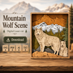 Wolf SVG 3D Layered Mandala, Woodland Animal Cut File, Glowforge Laser Cut 8 Layer