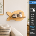 Cat Wall Shelves Laser Cut Bundle, Pet Climbing Shelf SVG, Cat Furniture CNC Template, DXF PDF EPS Files - Image 17
