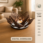 3D Candle Holders Bundle Laser Cut Files, Wooden Tea Light Holder SVG, Candle Stand DXF, CNC Decor Template, Glowforge Ready Design - Image 3