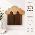Cutting Boards with Holders Bundle Laser Cut Files | Kitchen Board Stand SVG | Wooden Chopping Board Rack DXF | CNC Glowforge File PDF EPS - Image 3