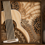 Guitar Layered SVG | 3D Mandala Guitar Laser Cut Design | Wood Wall Art Template | Glowforge Ready DXF EPS AI - Image 3