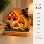 Kids LED Stand Laser Cut Bundle SVG | Night Light Display Base DXF | Glow Lamp Stand CNC Files | Wooden LED Light Holder Template PDF EPS PNG - Image 3