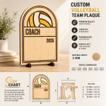 Volleyball Team Plaque SVG, Personalized Coach Gift, Custom Team Roster Sign, Laser Cut Wood Design, Digital Download, SVG DXF PNG - Image 3
