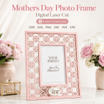 Mother's Day Photo Frame SVG | Mom Picture Frame Laser Cut File | Mother's Day Gift Template | CDR SVG PNG DXF PDF EPS | Digital Download - Image 4