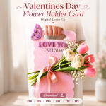 Valentine Gift Card Holder SVG | Flower Display Card Laser Cut File | Digital Download - Image 4