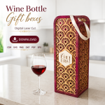Wooden Wine Gift Box SVG | Laser Cut Wine Bottle Holder Template | Digital Download - Image 4
