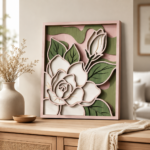 Layered Flower Wall Art SVG, Multilayer Floral Laser Cut Bundle, Glowforge Files, CNC Router Design, Wood Craft Template - Image 4