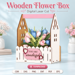 Wooden Flower Arrangement Box SVG | Laser Cut Gift Box Design | Digital Download - Image 4