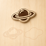 Laser Cut Saturn Planet SVG | Wooden Space Wall Decor File | CNC Router Template | Glowforge SVG DXF EPS PNG PDF AI Bundle - Image 4