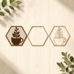 Coffee Wall Decor SVG | 3D Layered Coffee Cup Laser Cut File | Farmhouse Kitchen Sign | Glowforge Wood Craft Template - Image 3