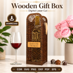 Wooden Gift Box Laser Cut File | Keepsake Box SVG Template | CDR SVG PNG DXF PDF EPS | Digital Download - Image 4