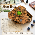DND Dice Box SVG | Dice Storage Case Laser Cut File | CDR SVG PNG DXF PDF EPS Download - Image 4