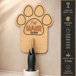 Pet Hair Roller Holder Laser Cut SVG Bundle | Lint Roller Organizer CNC Files | Pet Fur Remover Stand Template | Dog Cat Hair Cleaner Holder | Glowforge Ready Digital Download - Image 3