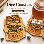 Dice Coaster SVG Bundle | Dungeons and Dragons Coasters Laser Cut File | Digital Download - Image 4