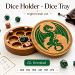Dice Tray SVG | DND Dice Holder Laser Cut File | RPG Dice Storage Box | Digital Download - Image 4