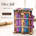 Dice Jail Laser Cut File | DND Dice Holder SVG | Funny Tabletop Gaming Accessory - Image 4