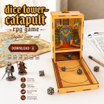 Dice Tower & Catapult SVG | DND Dice Launcher Laser Cut File | RPG Gaming Accessory Download - Image 4