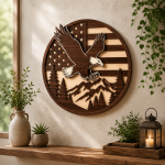 Bald Eagle American Flag Layered SVG | Patriotic Eagle Wood Sign Laser Cut File | USA Wall Art SVG | CNC DXF Laser Engraving | 3D Layered Wood Decor - Image 3